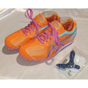 Asics Womens Hyper Long Distance 5 Track & Field Shoes Sz 8 Mango/Rose/Mint NEW